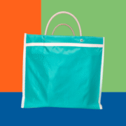 Bolsa Mediana con asa de Popote fabricada en Poliéster o Canasta